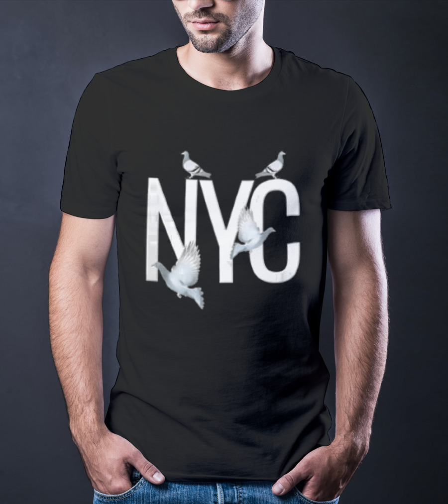 NYC Three Pigeons Flying Over T-Shirt