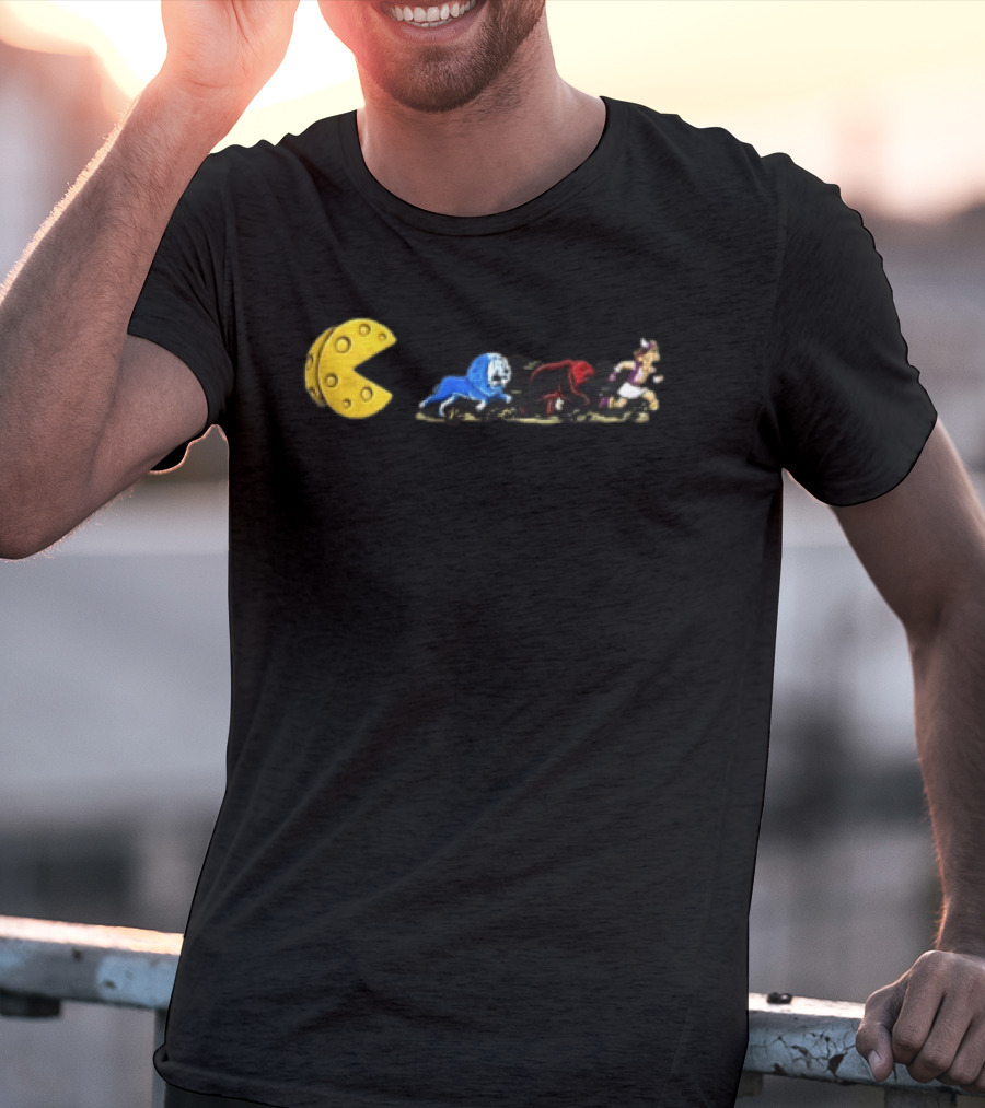 Pac Man Cheese Chasing Lions Bear And Hercules Journey T-Shirt