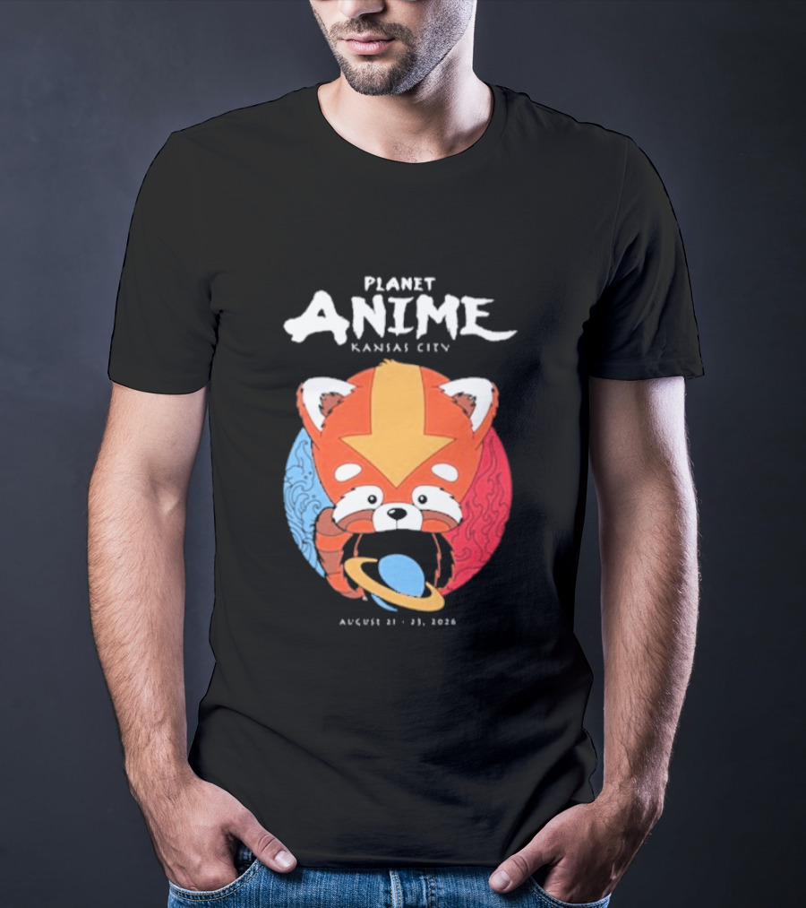Planet Anime Kansas City August 21 2026 Panda Red Avatar Blue Circle T-Shirt