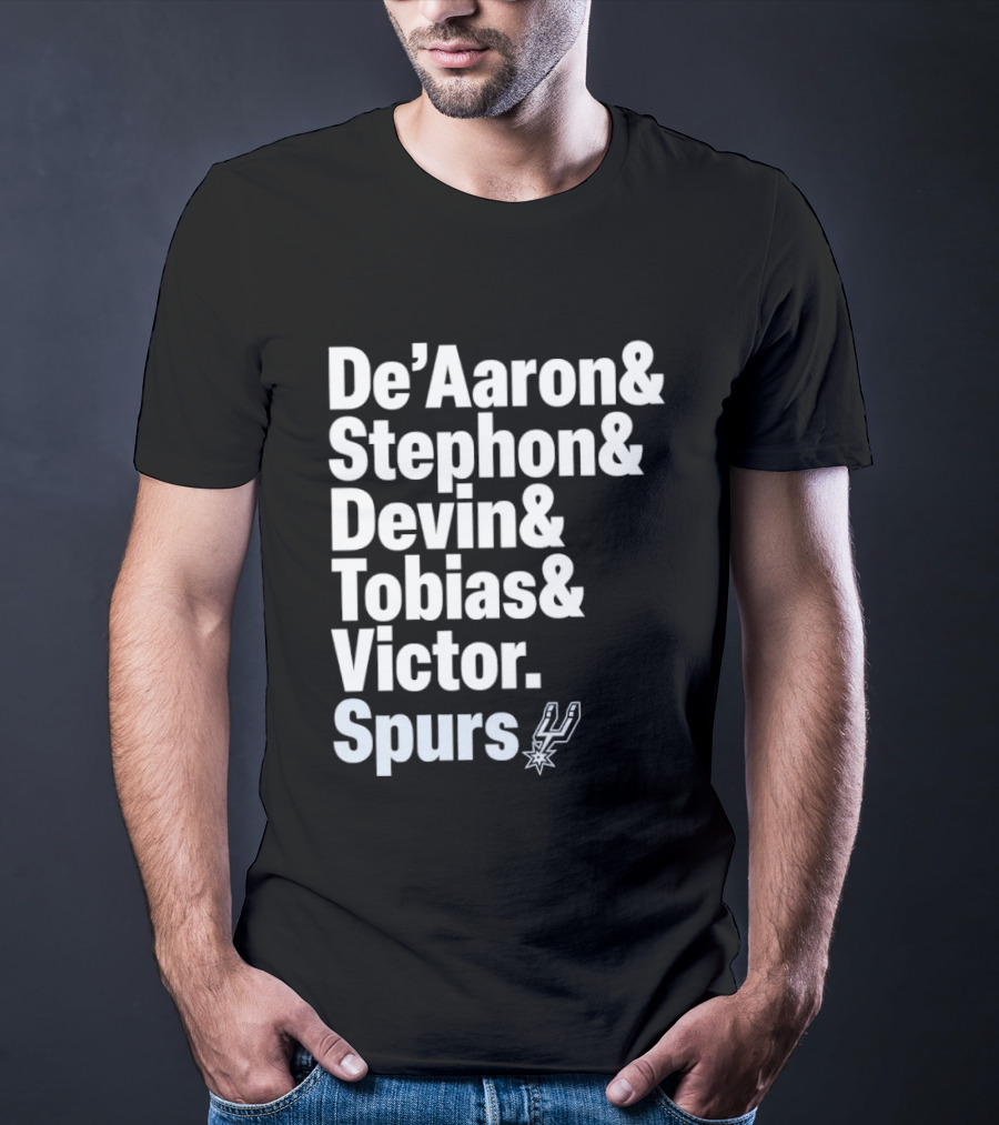 San Antonio Spurs De'Aaron Stephon Devin Tobias Victor Lineup 2026 T-Shirt