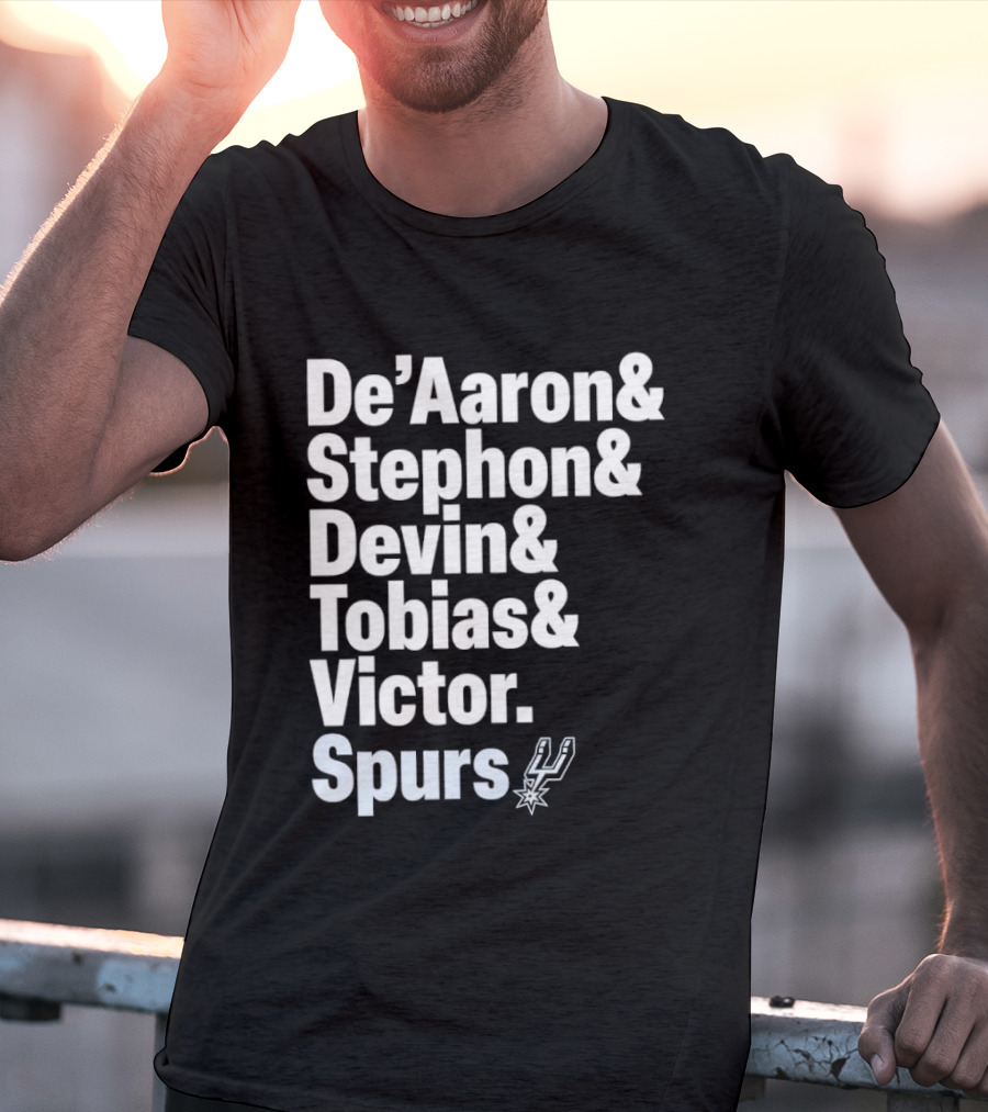 San Antonio Spurs De'Aaron Stephon Devin Tobias Victor Lineup 2026 T-Shirt