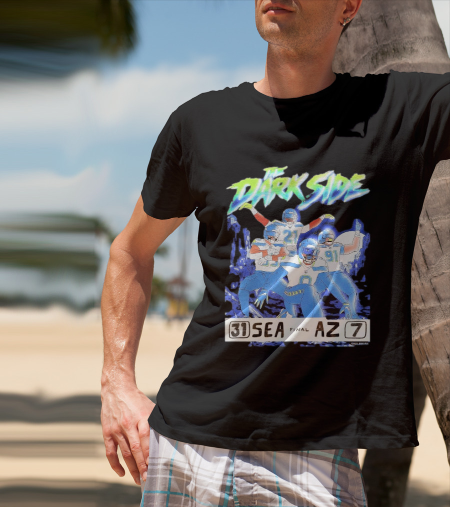 The Dark Side Seattle 31 Arizona 7 Final Score Players Celebration T-Shirt