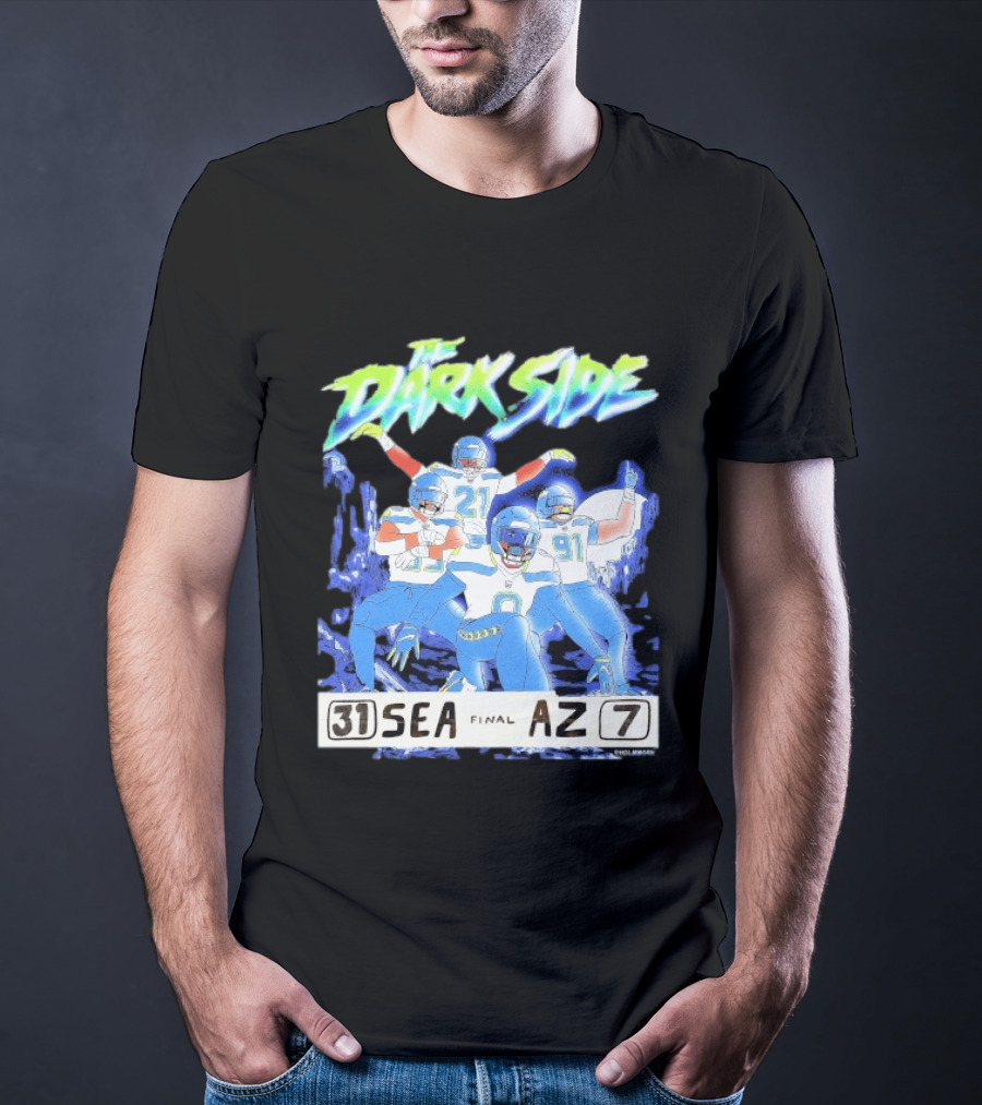 The Dark Side Seattle 31 Arizona 7 Final Score Players Celebration T-Shirt