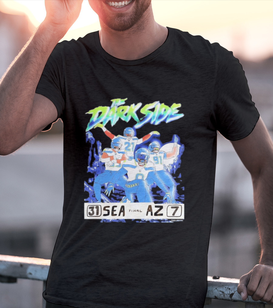The Dark Side Seattle 31 Arizona 7 Final Score Players Celebration T-Shirt