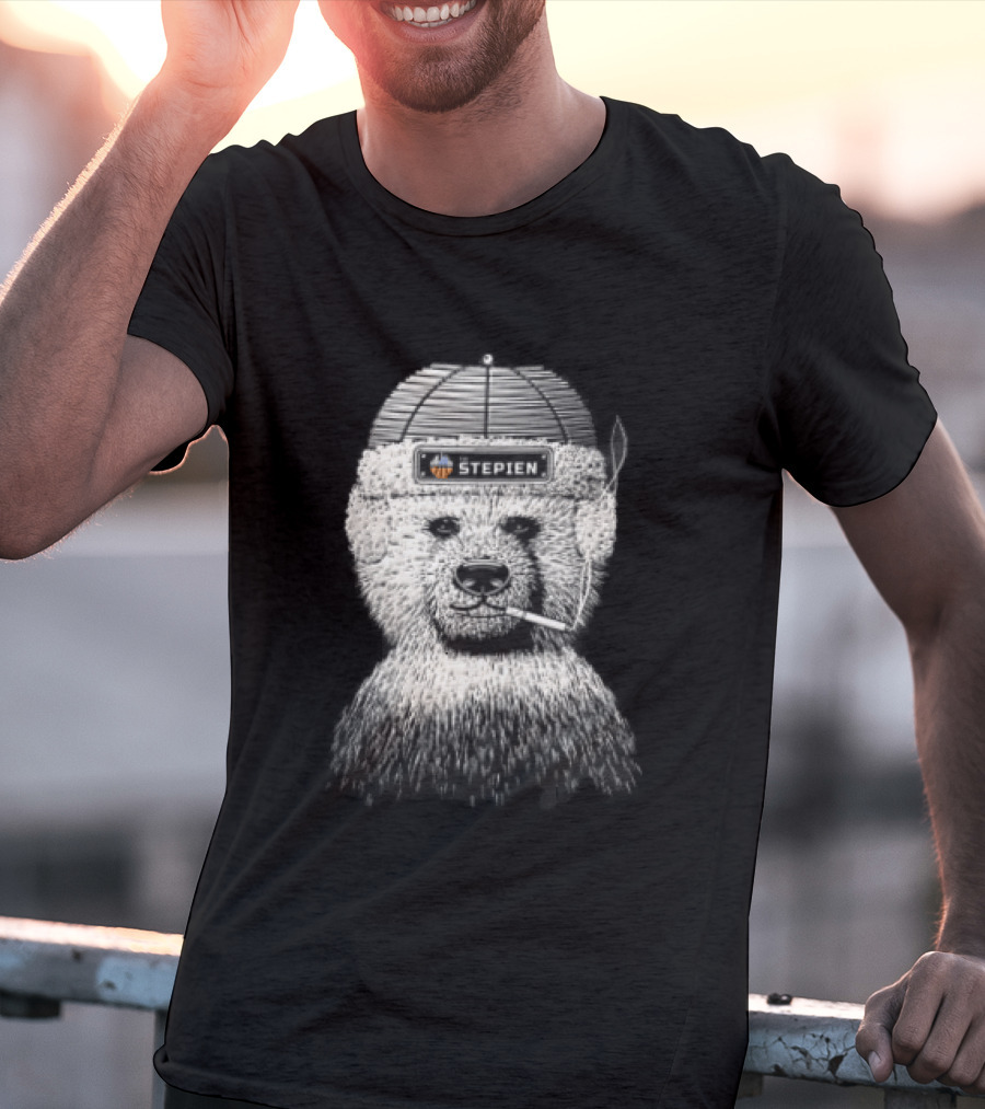 The Stepien Bear Wear Hat Smoking Cigarette T-Shirt
