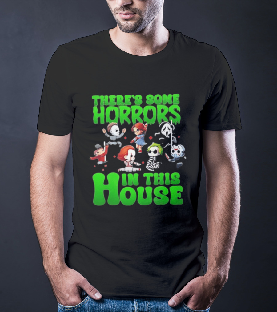 There's Some Horrors In This House Halloween Characters Dancing T-Shirt