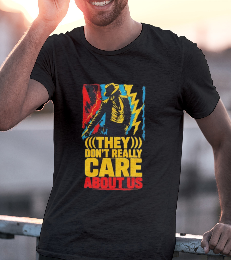 They Don't Really Care About Us Michael Jackson Iconic Pose Lightning T-Shirt