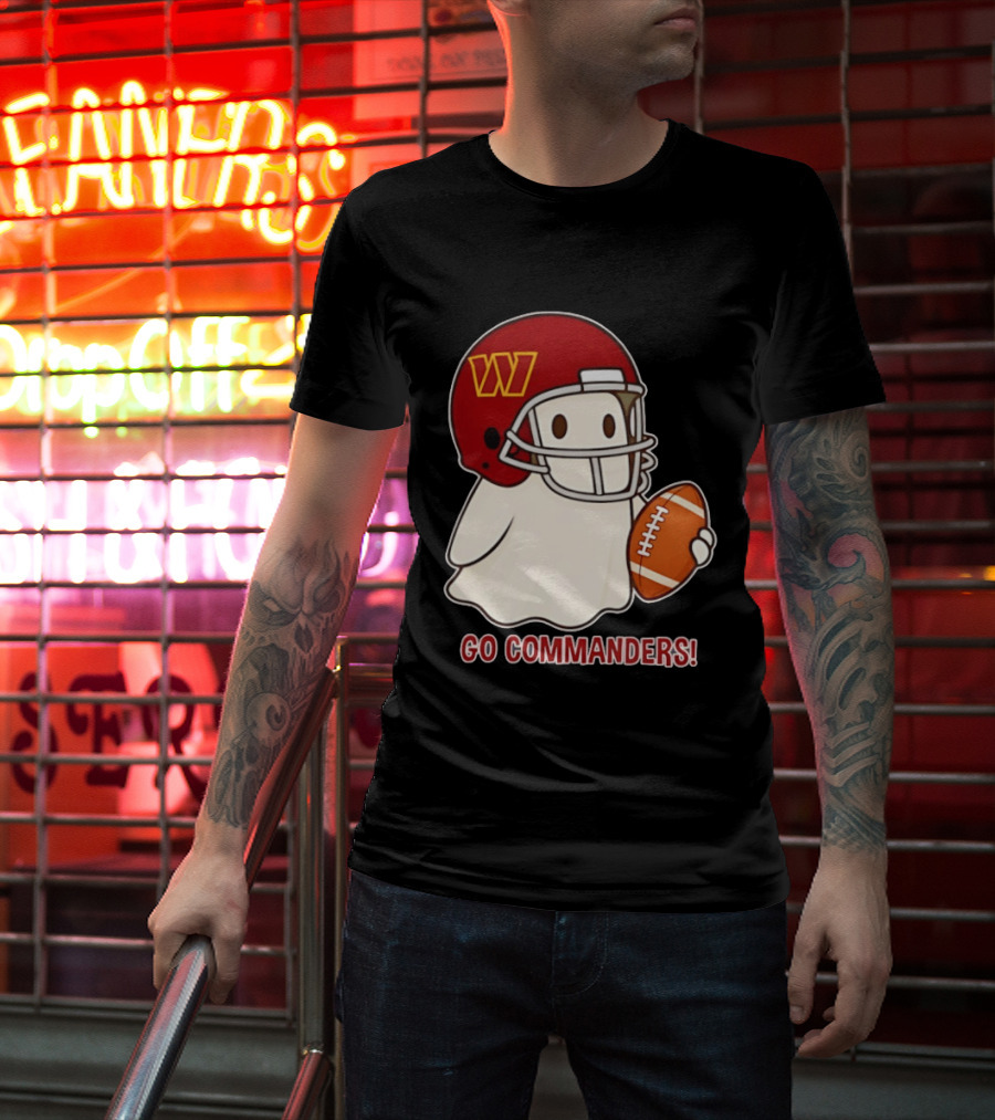 Washington Commanders Halloween Ghost Football Go Commanders 2026 T-Shirt
