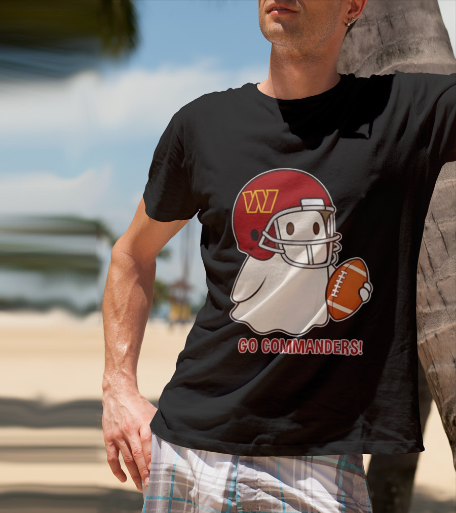 Washington Commanders Halloween Ghost Football Go Commanders 2026 T-Shirt