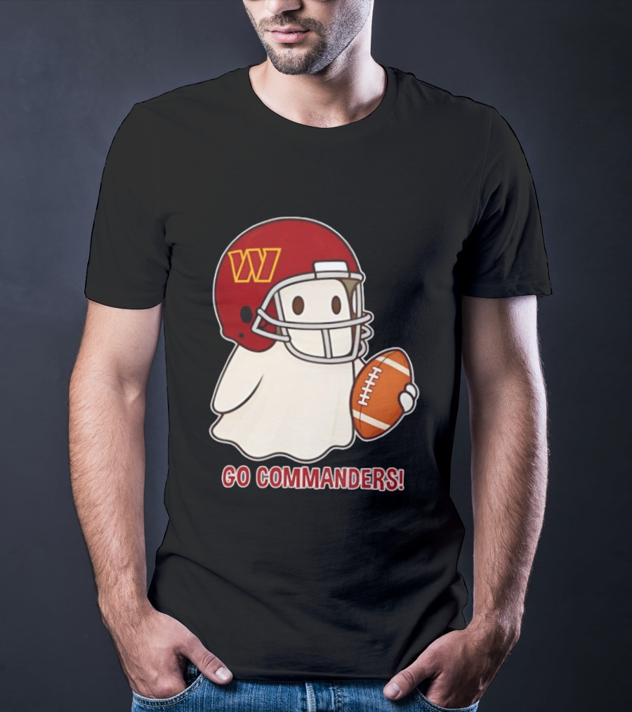 Washington Commanders Halloween Ghost Football Go Commanders 2026 T-Shirt