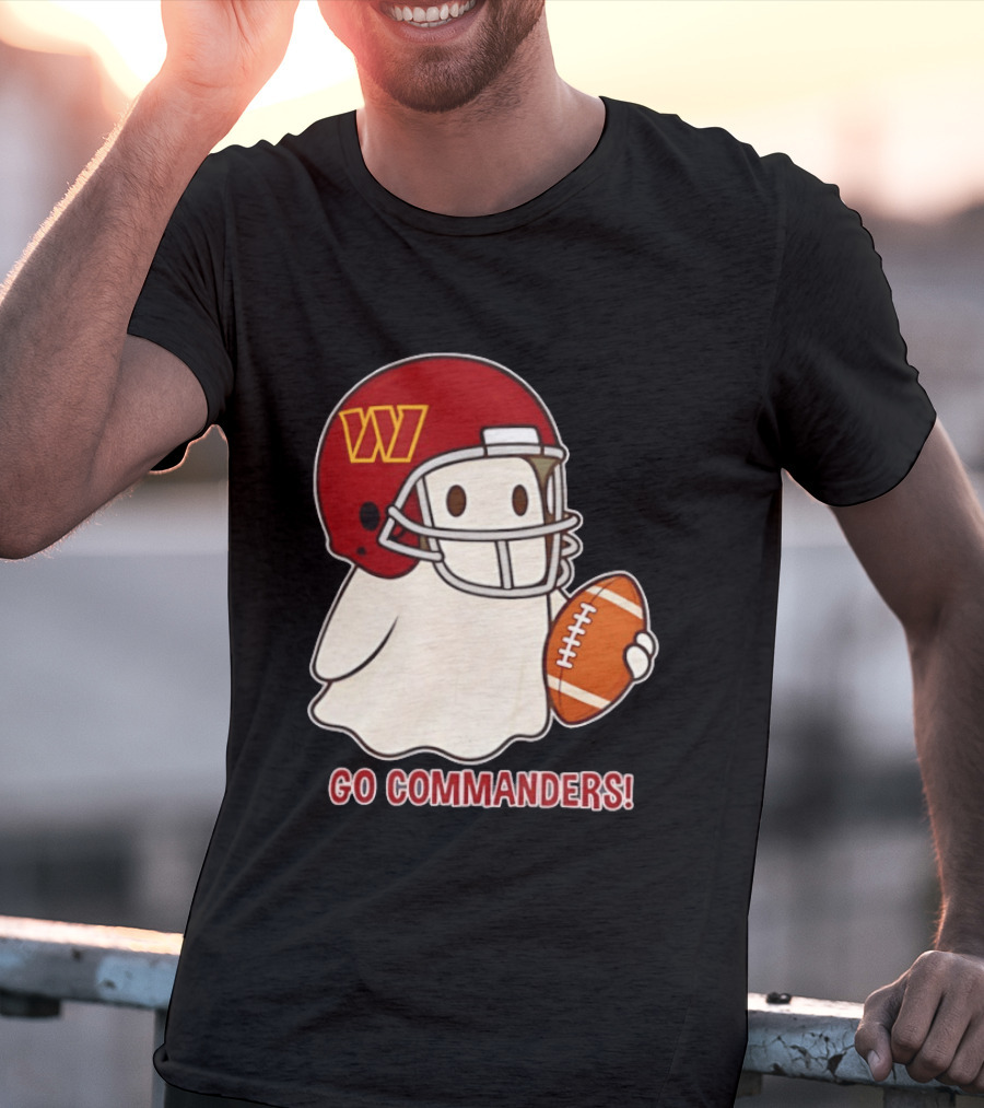 Washington Commanders Halloween Ghost Football Go Commanders 2026 T-Shirt
