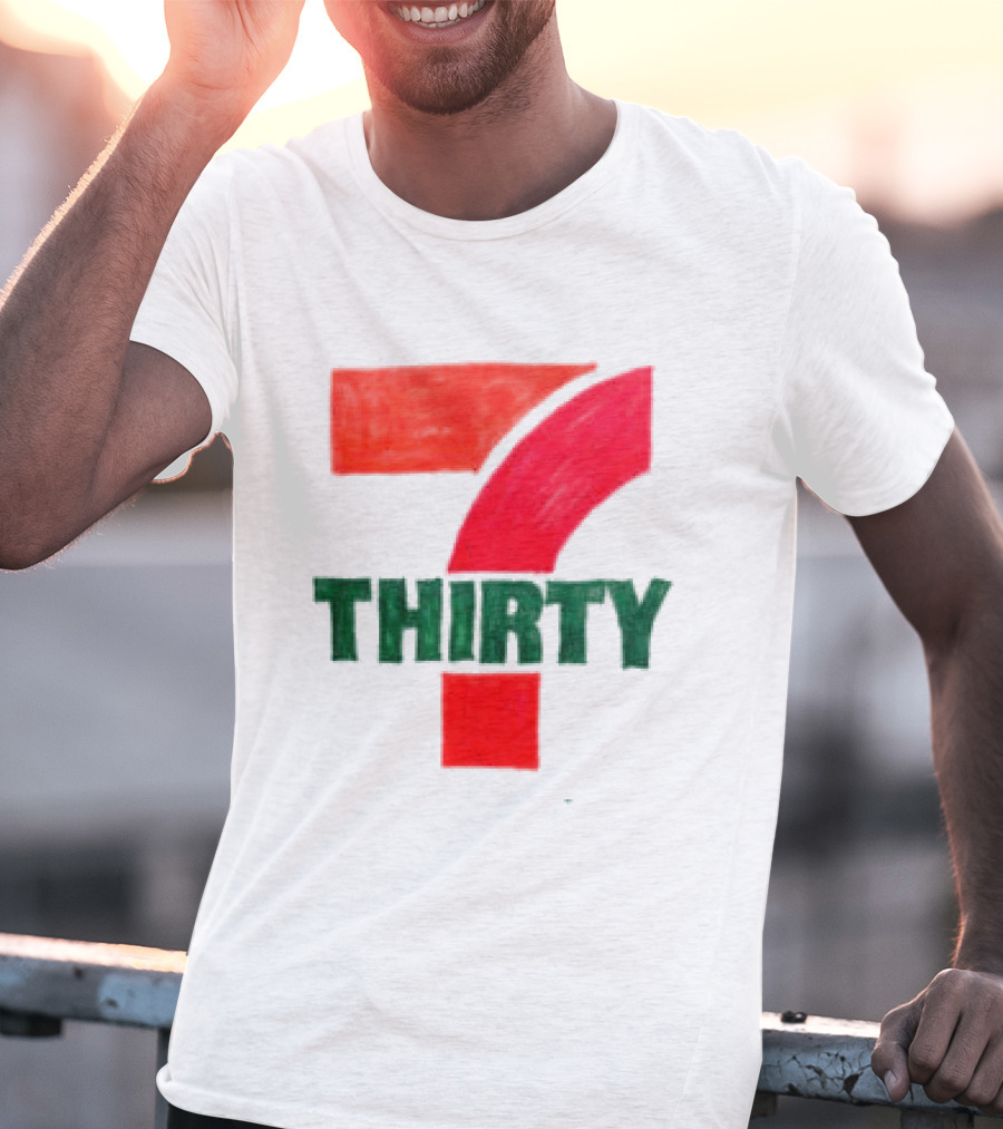 Asspizza Store 7 Thirty Hand Drawn Red Green Number T-Shirt