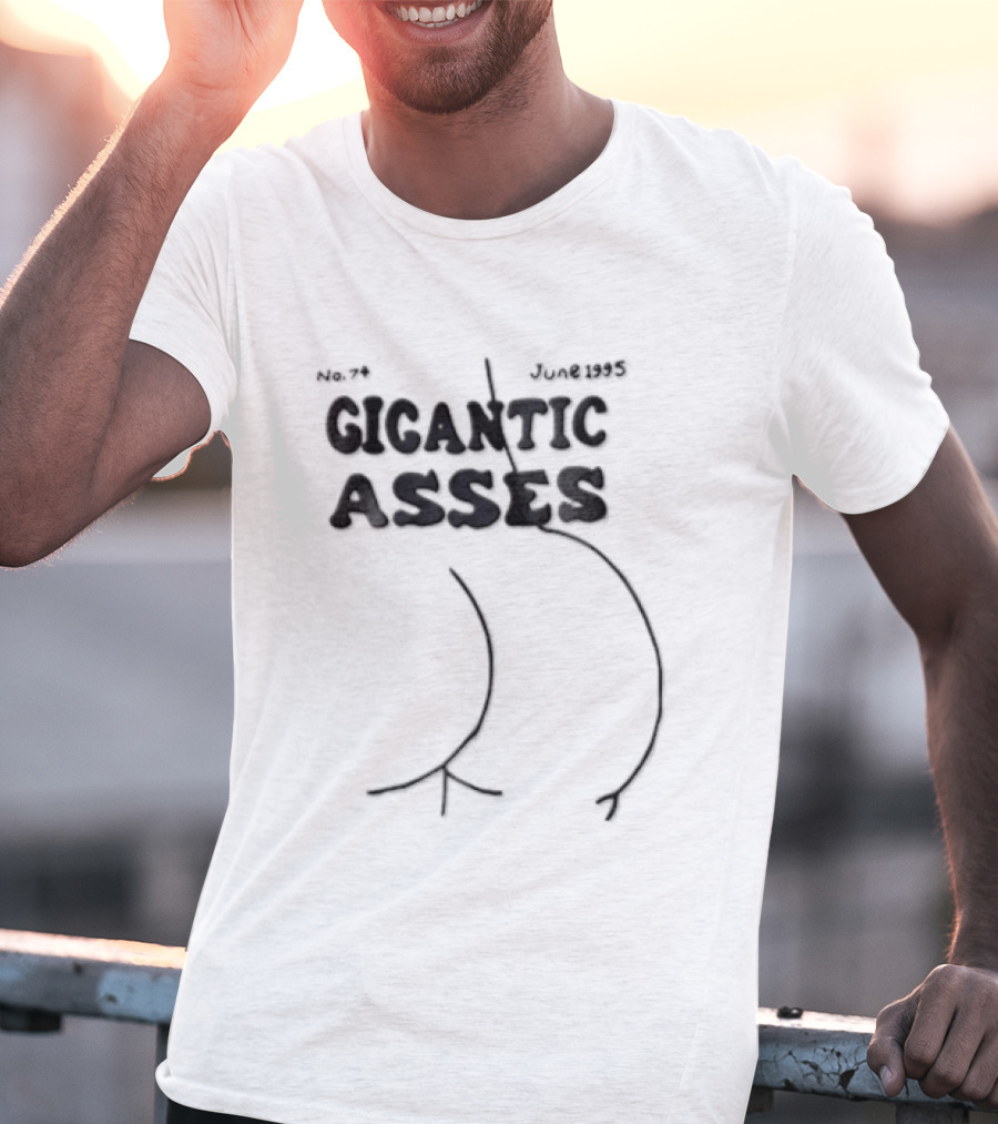 Gigantic Asses Line Drawing Human Buttocks 1995 T-Shirt