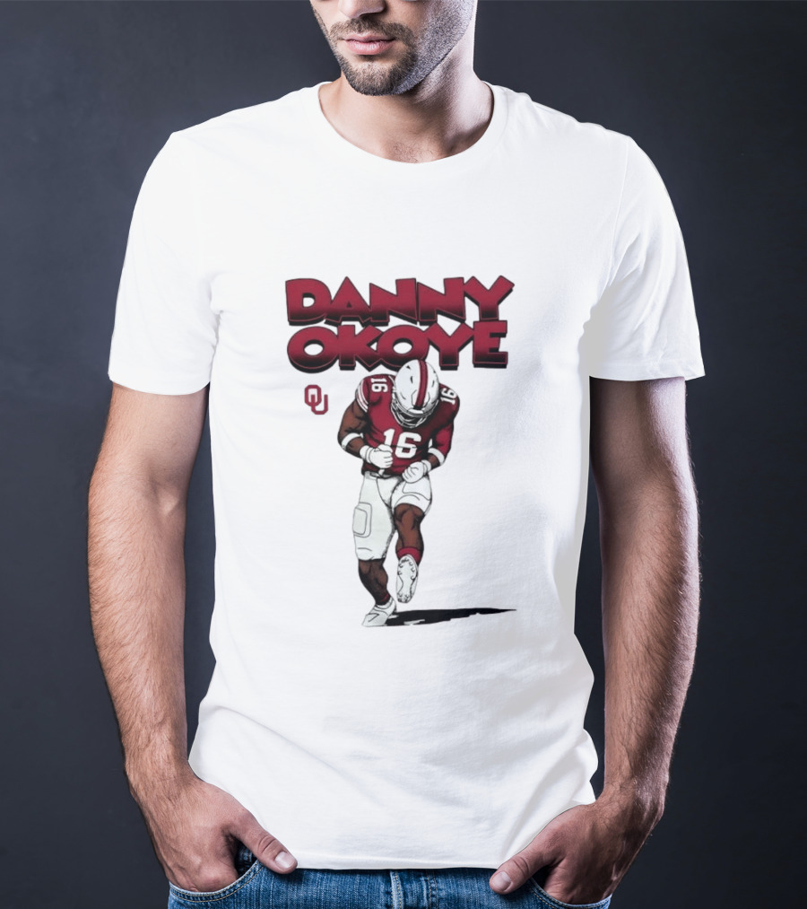 NCAA Football Oklahoma Sooners No 16 Danny Okoye Caricature OU T-Shirt