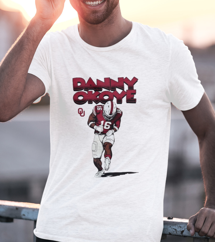 NCAA Football Oklahoma Sooners No 16 Danny Okoye Caricature OU T-Shirt