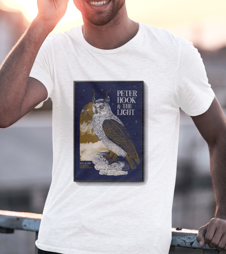Peter Hook & The Light Sept 21 2026 San Francisco CA Owl T-Shirt