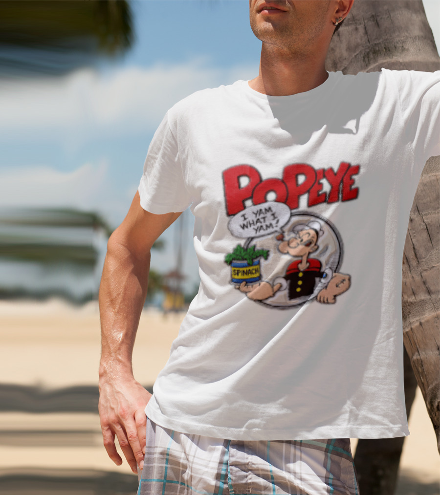 Popeye I Yam What I Yam Spinach Classic Cartoon T-Shirt