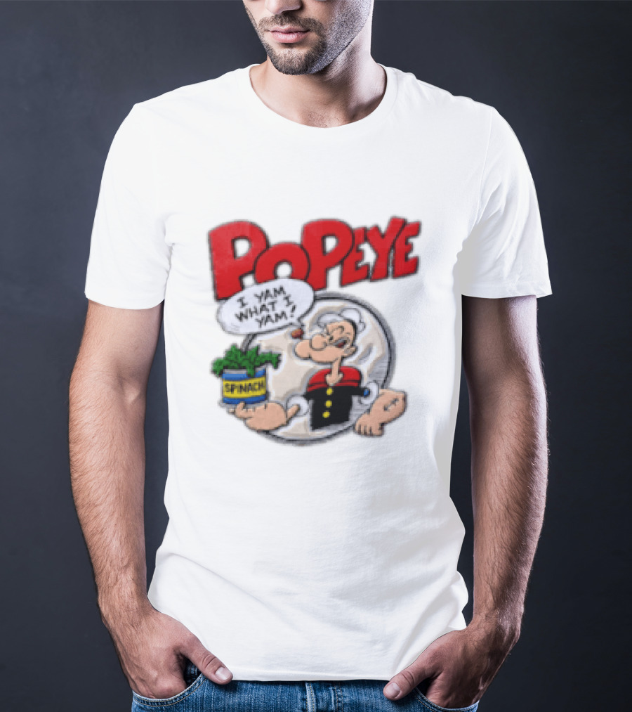 Popeye I Yam What I Yam Spinach Classic Cartoon T-Shirt