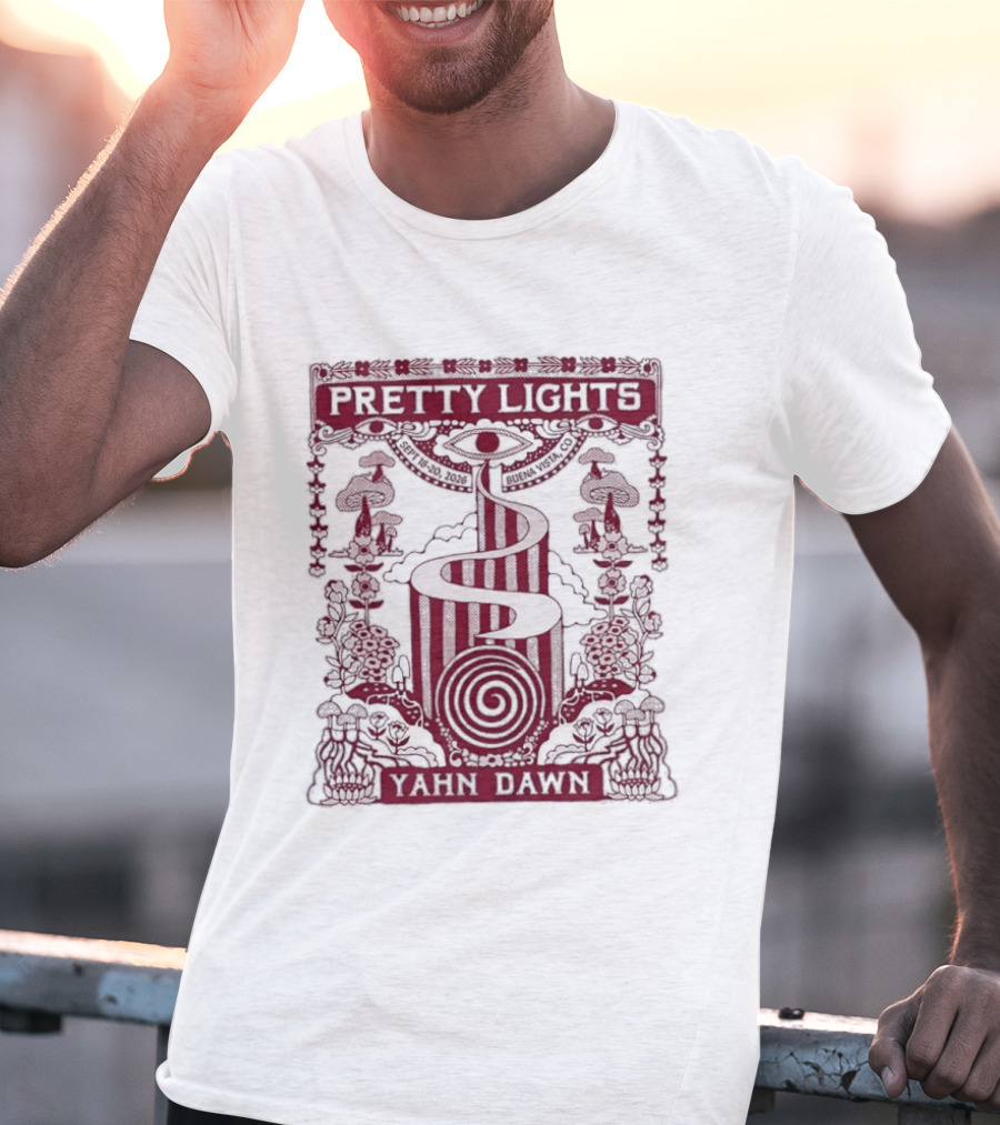 Pretty Lights Music Yahn Dawn Spiral Sun Event T-Shirt