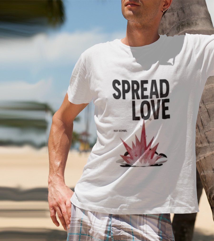 Spread Love NOT Bombs Pink Explosion Hearts T-Shirt