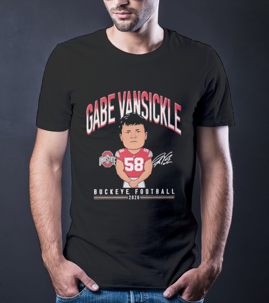 Gabe VanSickle 58 Ohio State Buckeye Football 2026 Caricature T-Shirt