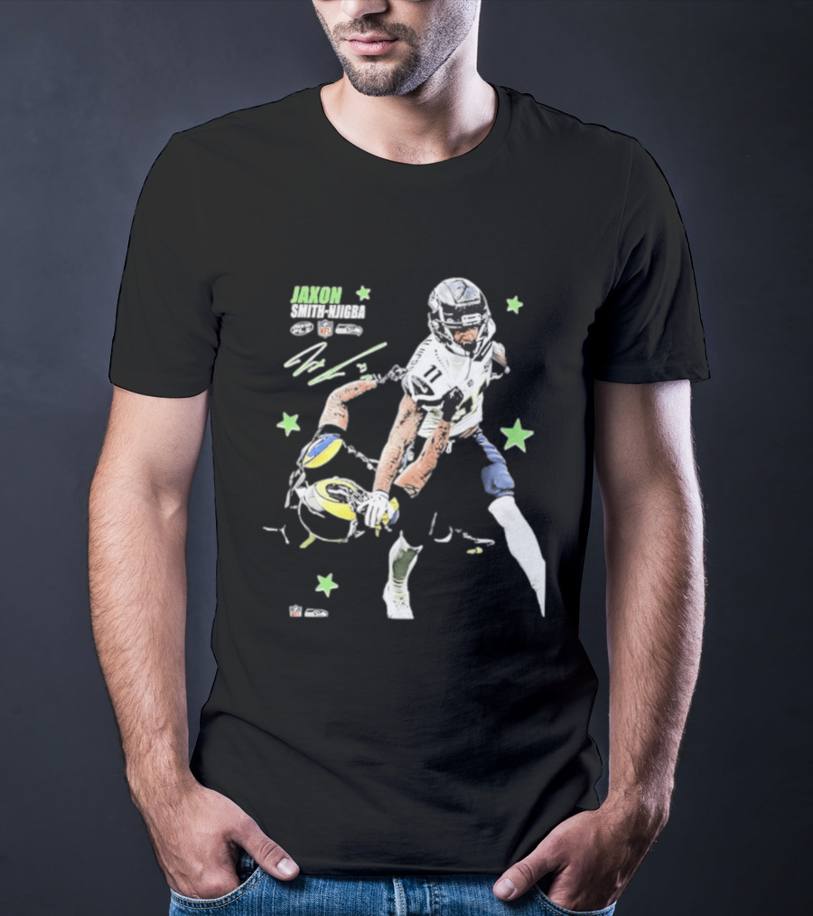 Jaxon Smith Njigba Seattle Seahawks NFL Vs LA Rams Football Art Star Player 11 T-Shirt