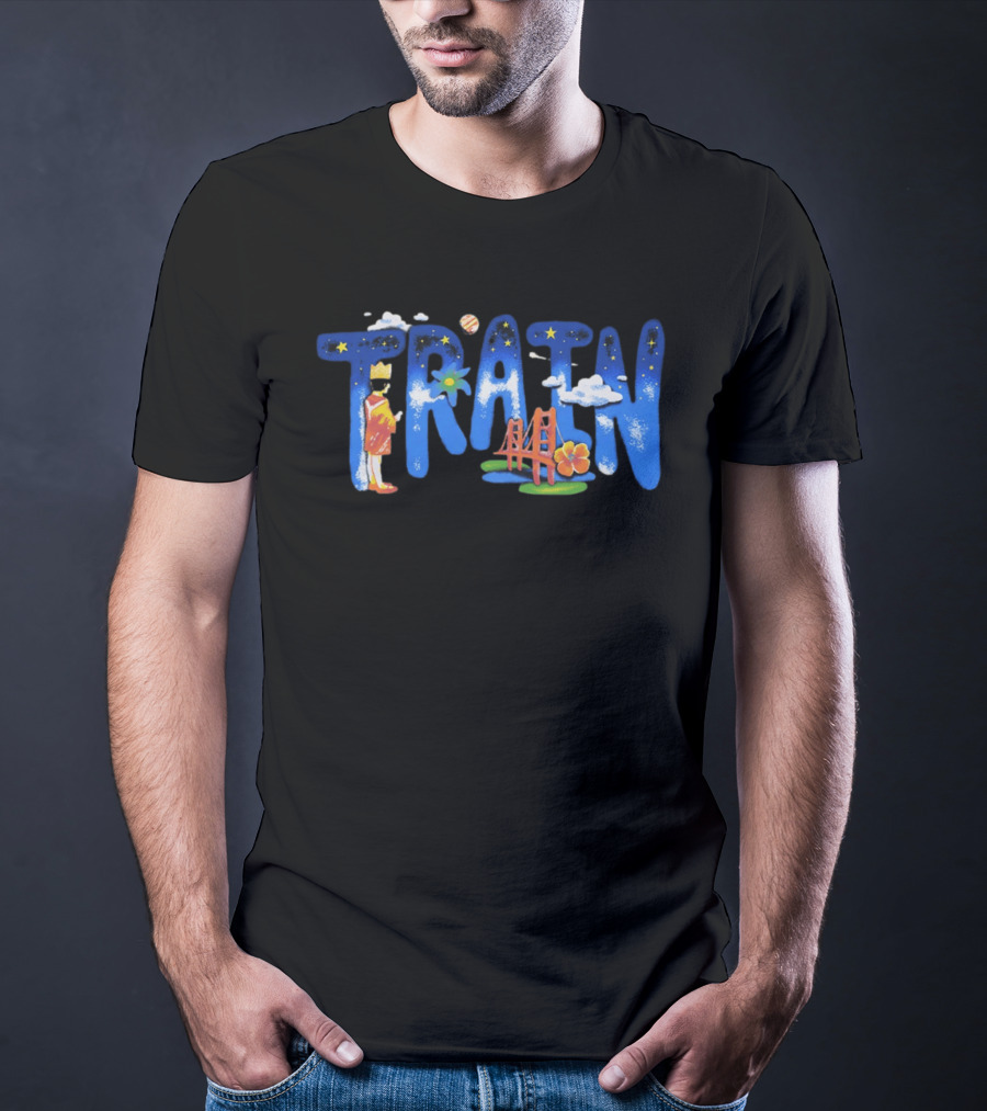 Train X Manhead Store Starry 2026 Tour Golden Gate Bridge Planet And Flowers T-Shirt