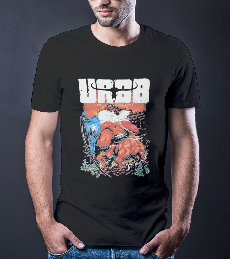 Upon A Burning Body URBB Bull Flag Texas T-Shirt