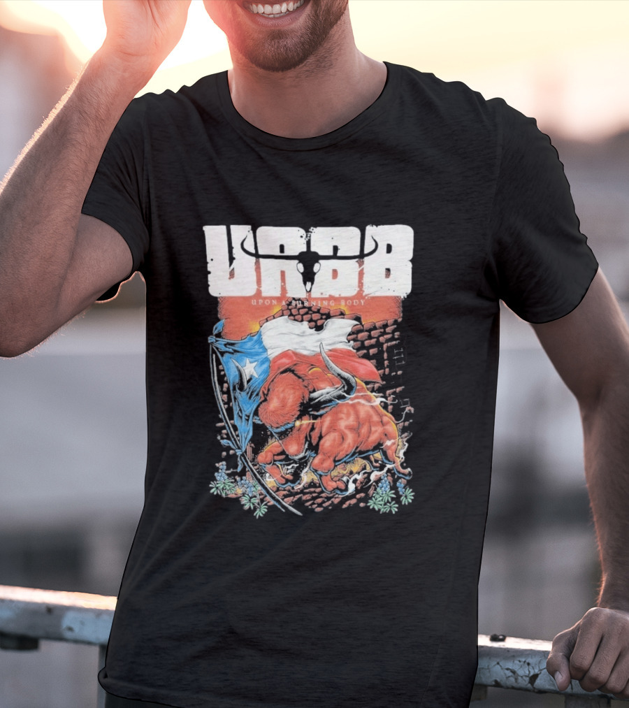 Upon A Burning Body URBB Bull Flag Texas T-Shirt