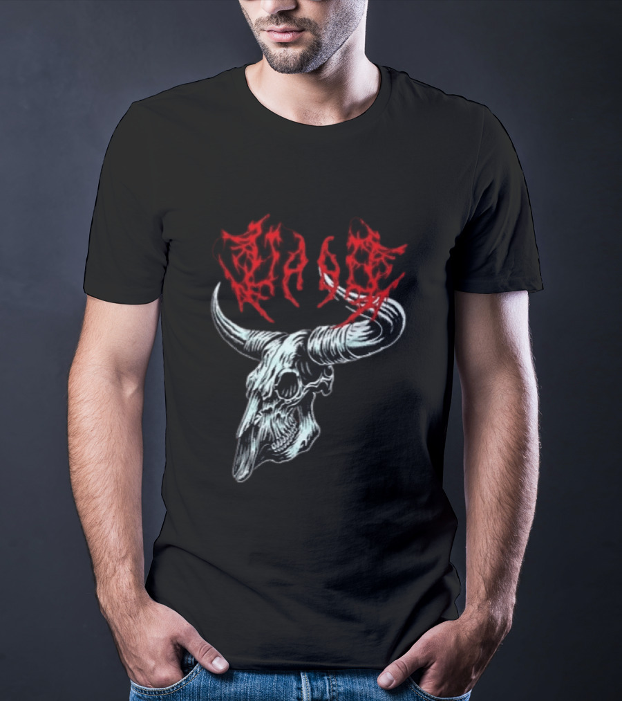 Merchdrop Upon A Burning Body Metal Texas Skull Red T-Shirt