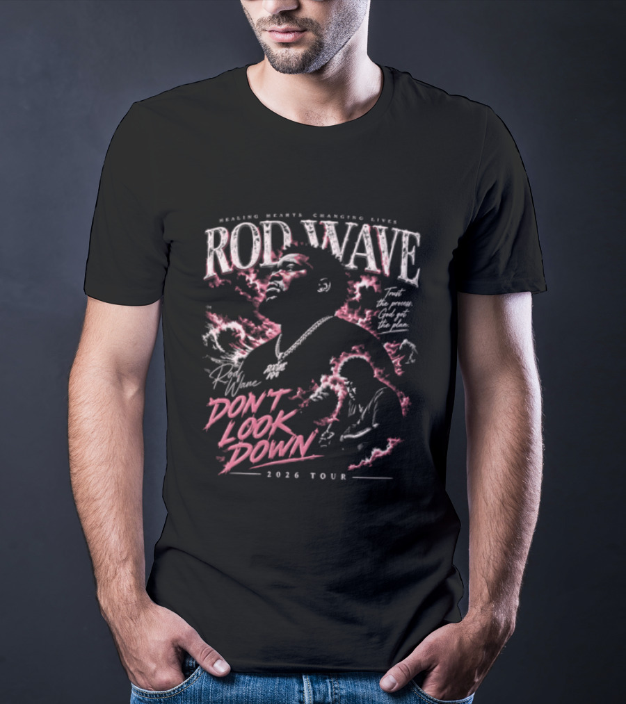 Rod Wave Healing Hearts Changing Lives Don't Look Down 2023 Tour T-Shirt