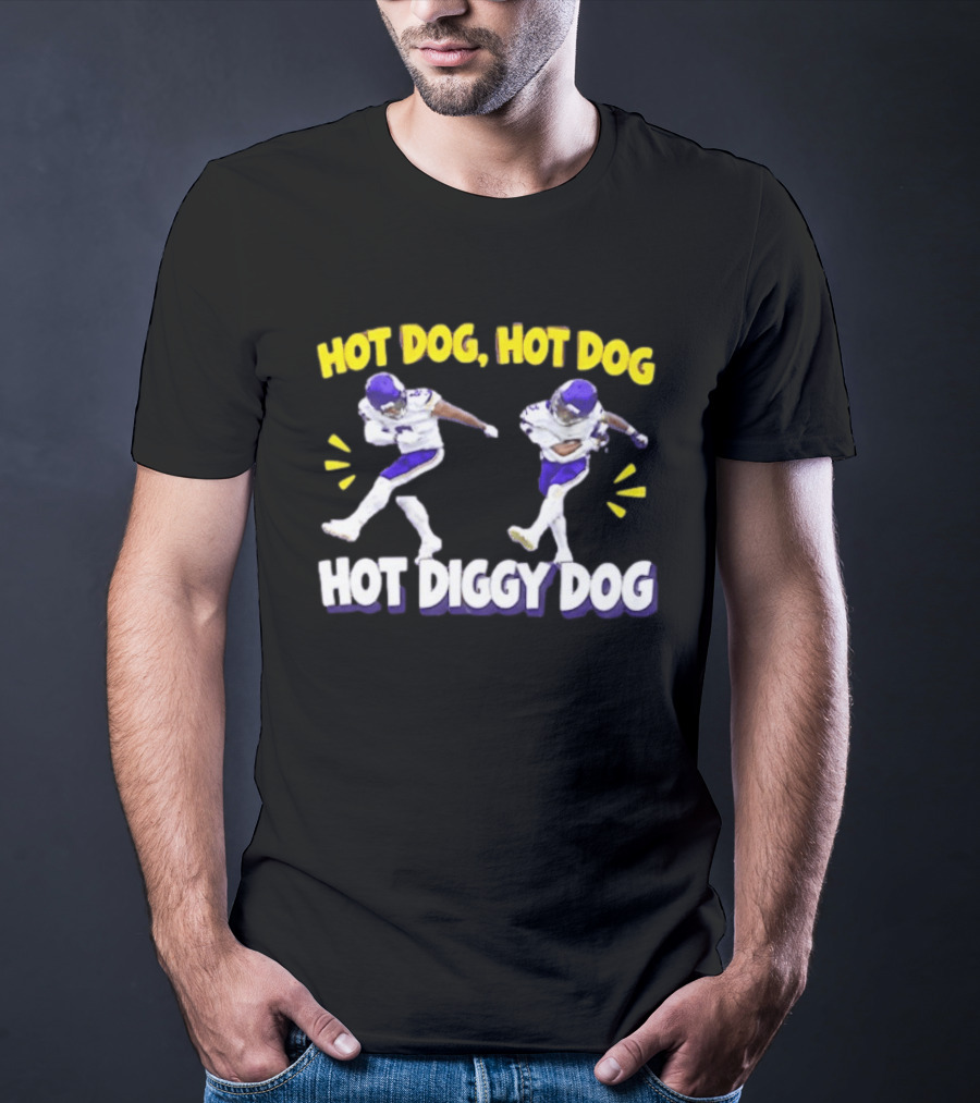 Hot Dog Hot Dog Hot Diggity Dog Minnesota Vikings Player Dance Celebration T-Shirt
