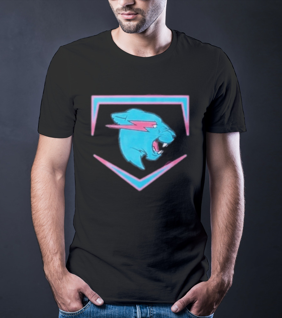 MrBeast Beast Edition Blue Panther Lightning Bolt T-Shirt