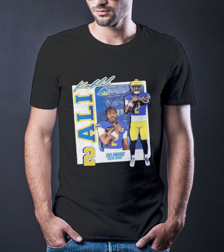 Kahlil Ali Delaware Blue Hens Football No 2 Collage T-Shirt
