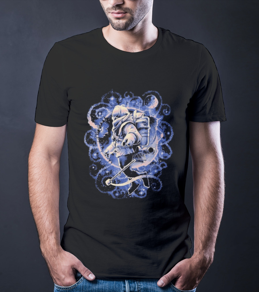 Outer Wilds Astronaut Exploring Celestial Wonders In Cosmic Adventure T-Shirt