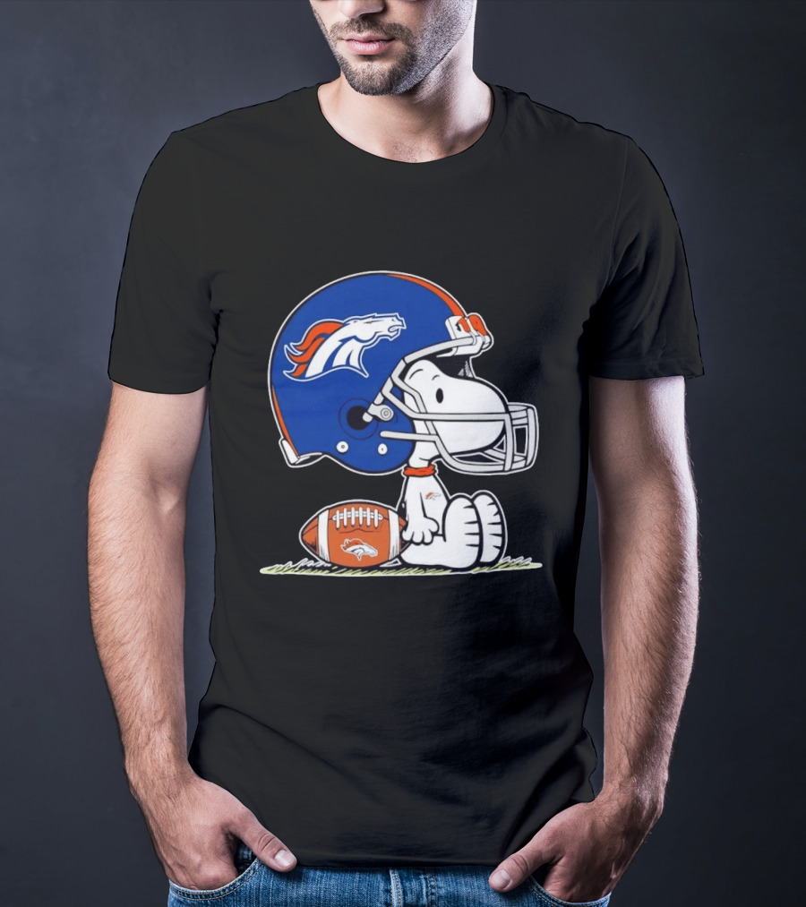 Peanuts Snoopy Denver Broncos Helmet Fan Favorite T-Shirt