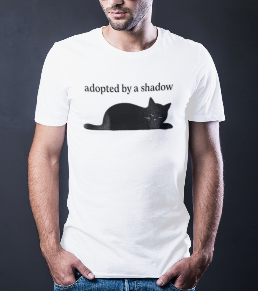 Adopted By A Shadow Sleeping Black Cat T-Shirt