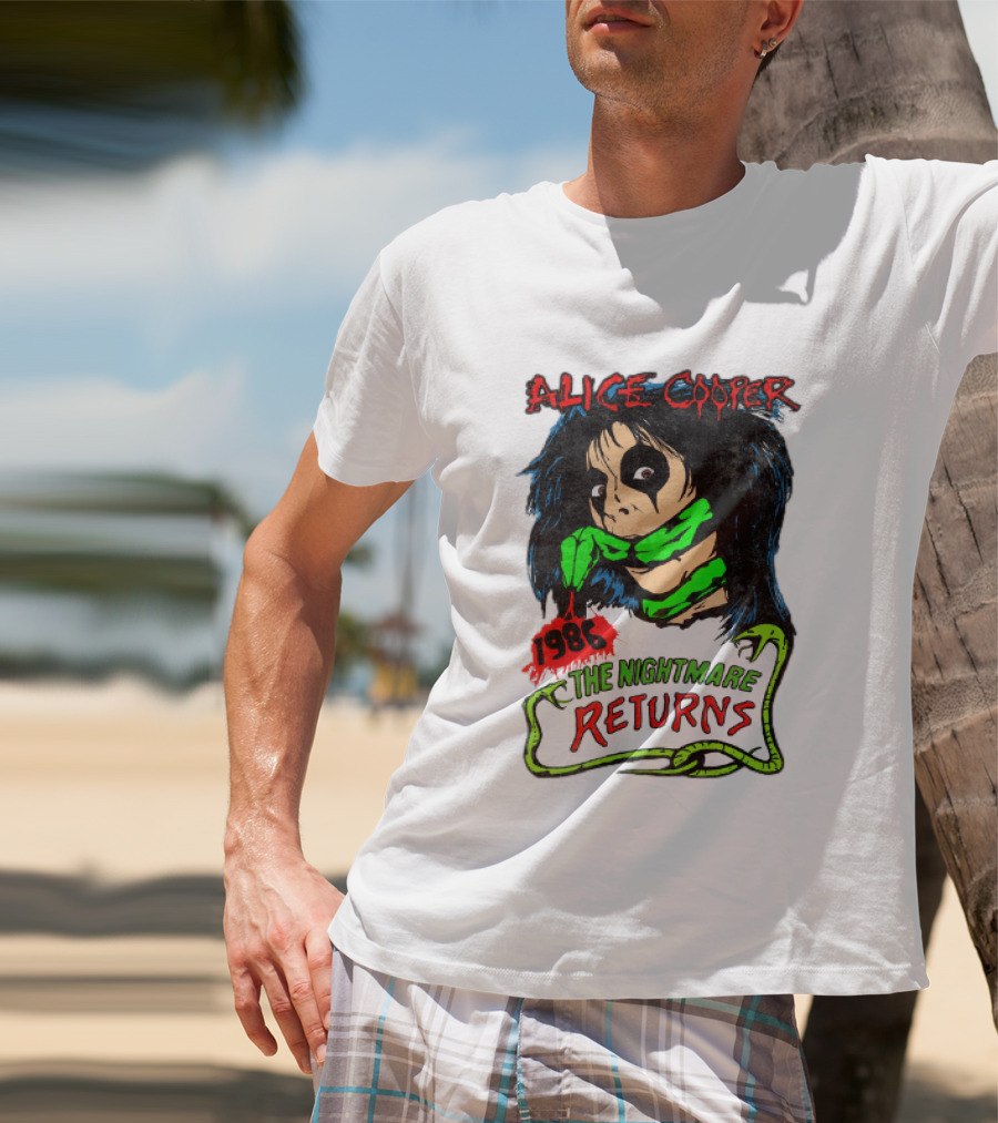 Alice Cooper The Nightmare Returns 1986 Constrictor Raglan T-Shirt