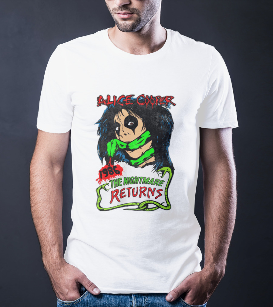 Alice Cooper The Nightmare Returns 1986 Constrictor Raglan T-Shirt