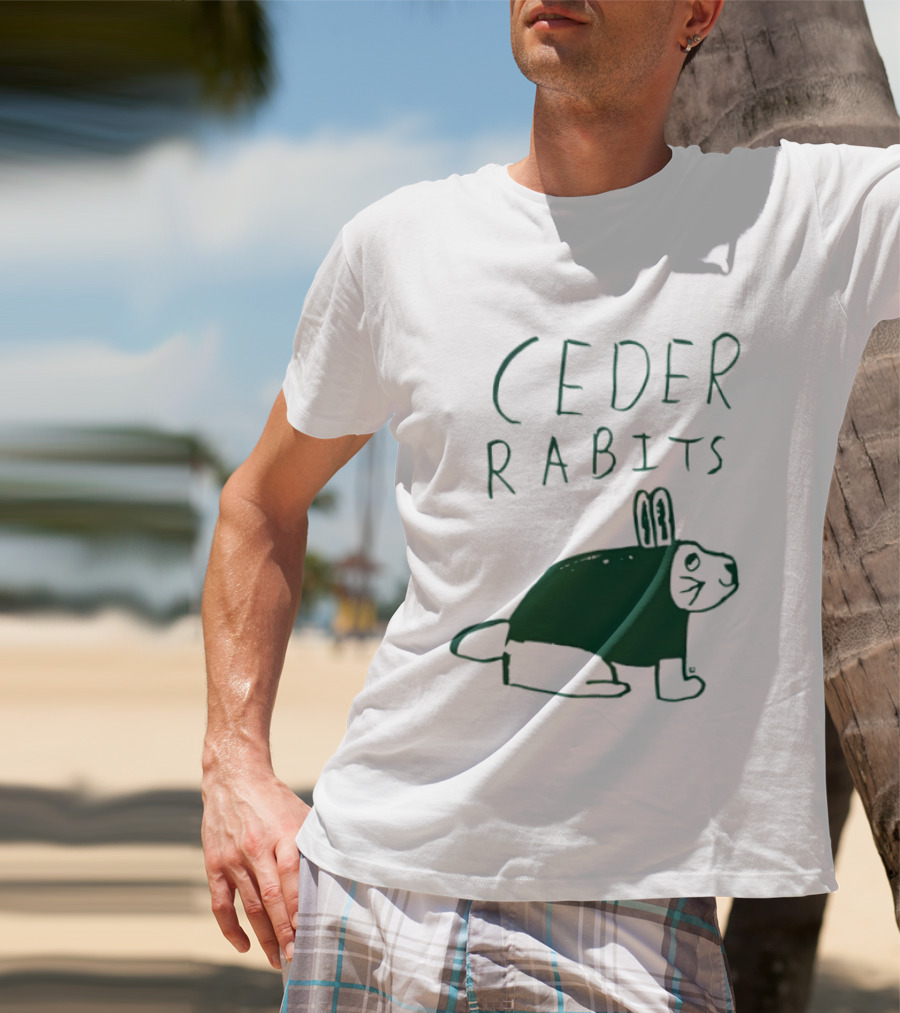 Cedar Rapids Ceder Rabits Playful Drawing T-Shirt