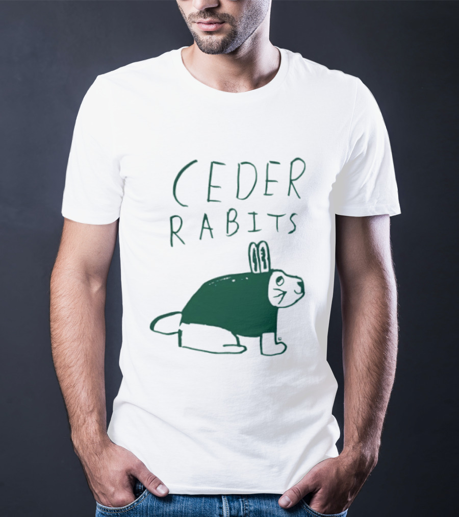 Cedar Rapids Ceder Rabits Playful Drawing T-Shirt