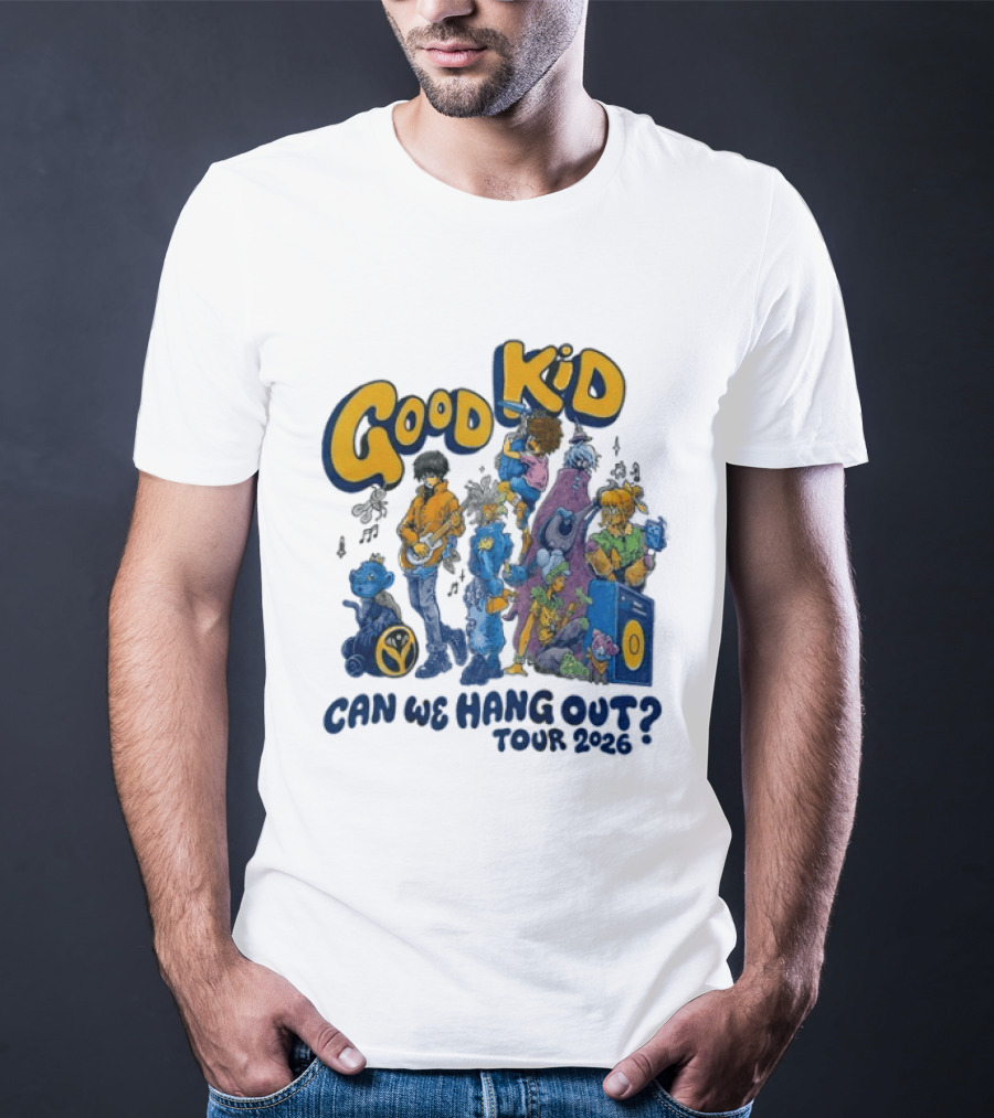 Good Kid Can We Hang Out Tour 2026 Colorful Characters T-Shirt
