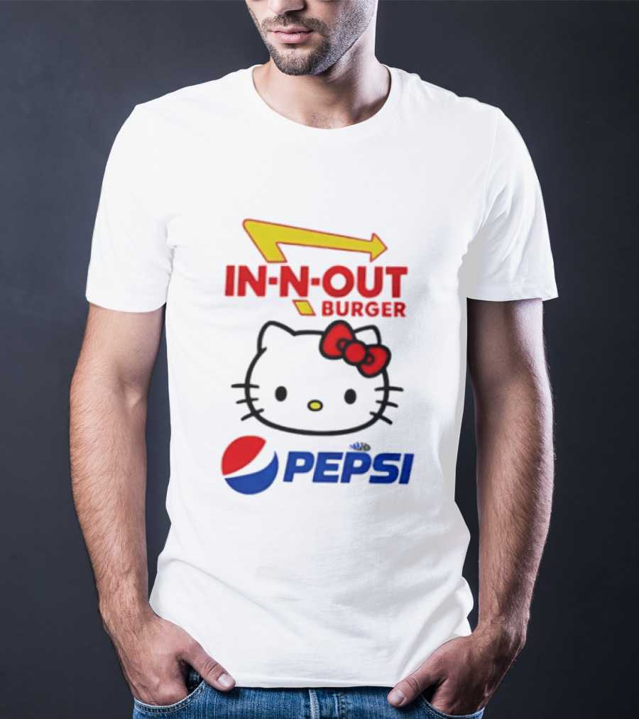 Hello Kitty Sanrio In N Out Burger Pepsi Collaboration T-Shirt