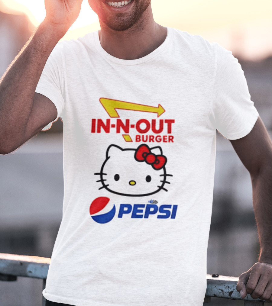 Hello Kitty Sanrio In N Out Burger Pepsi Collaboration T-Shirt