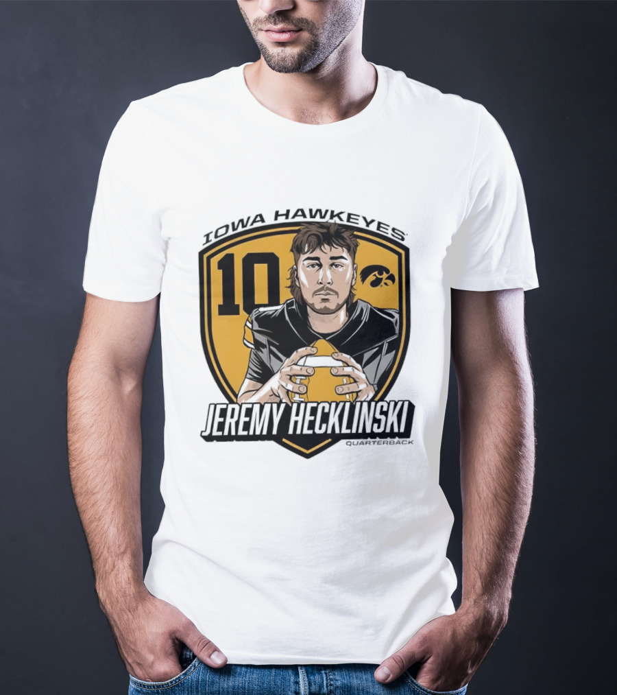 Iowa Hawkeyes 10 Jeremy Hecklinski Football Gold T-Shirt
