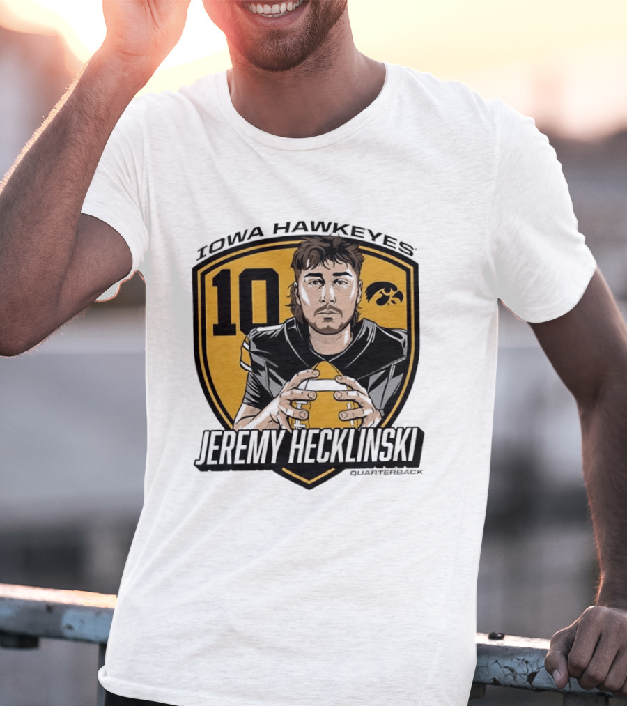 Iowa Hawkeyes 10 Jeremy Hecklinski Football Gold T-Shirt