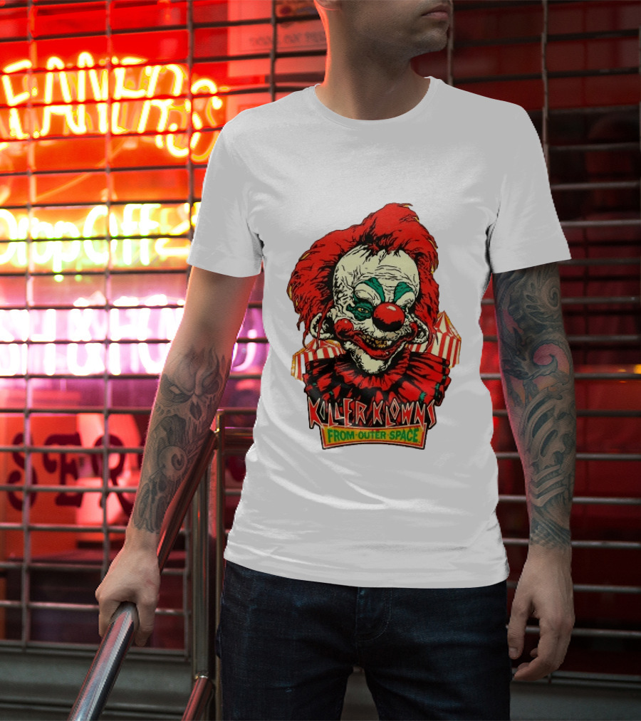 Killer Klowns From Outer Space Creepy Clown Art Red Nose Costume T-Shirt