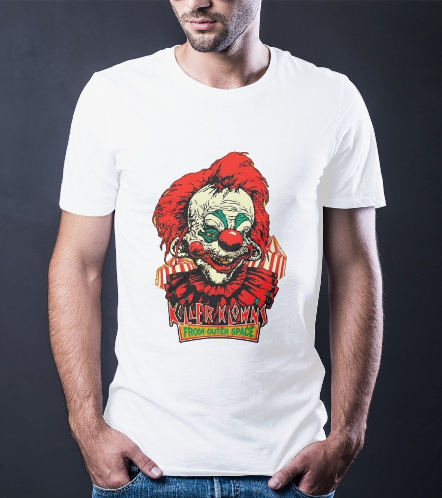 Killer Klowns From Outer Space Creepy Clown Art Red Nose Costume T-Shirt