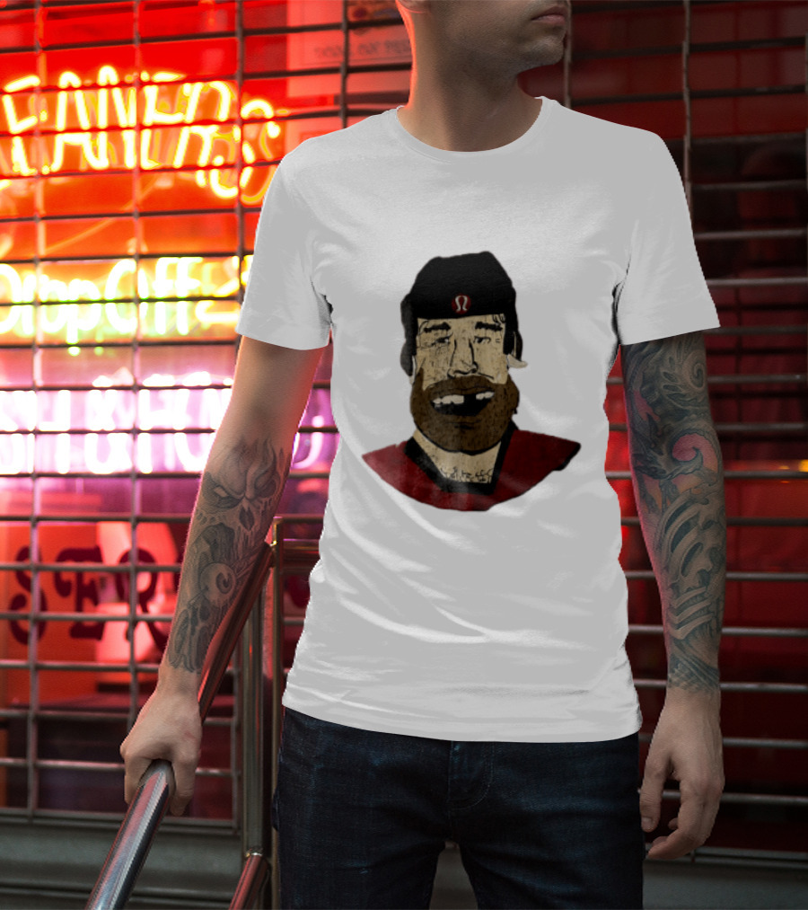 Lululemon Brent Burns Cartoon Hockey Player Missing Teeth T-Shirt