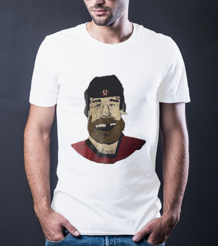 Lululemon Brent Burns Cartoon Hockey Player Missing Teeth T-Shirt